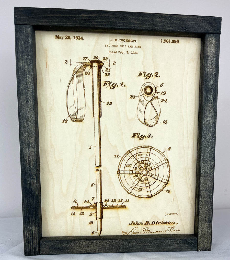 Ski Pole Patent Engraving