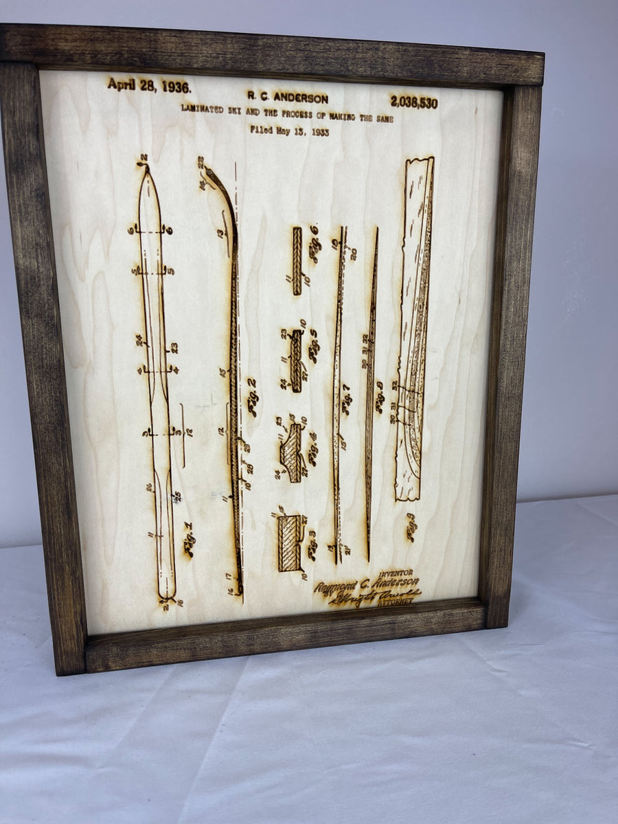 Skis Patent Engraving