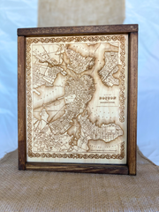 Vintage Map Of Boston Engraving