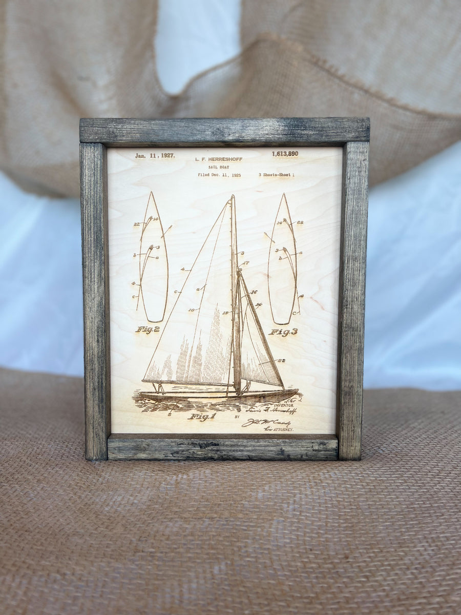 Sailboat Patent Engraving